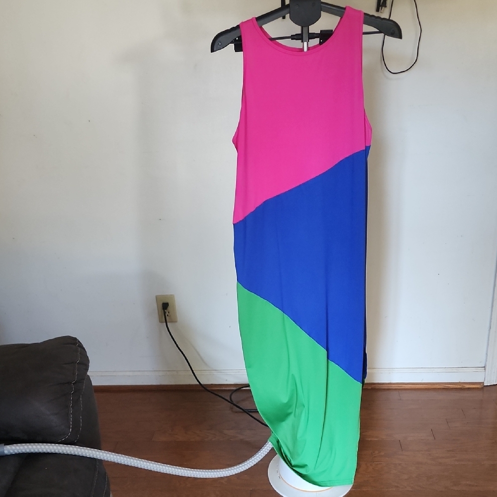 Shein Curve Colorful Sleeveless Maxi Dress
